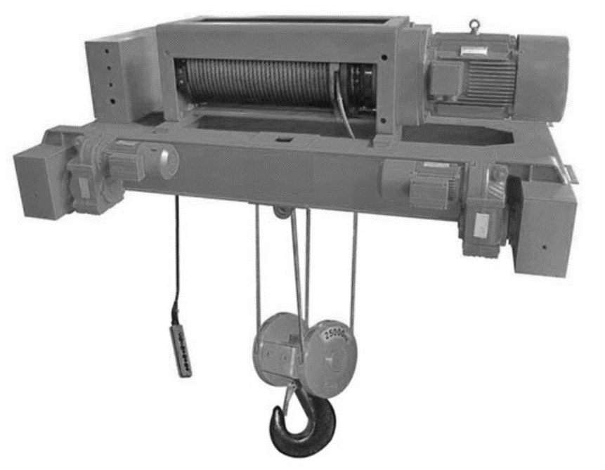 Electric wire rope hoist with double girder trolley, DMX series